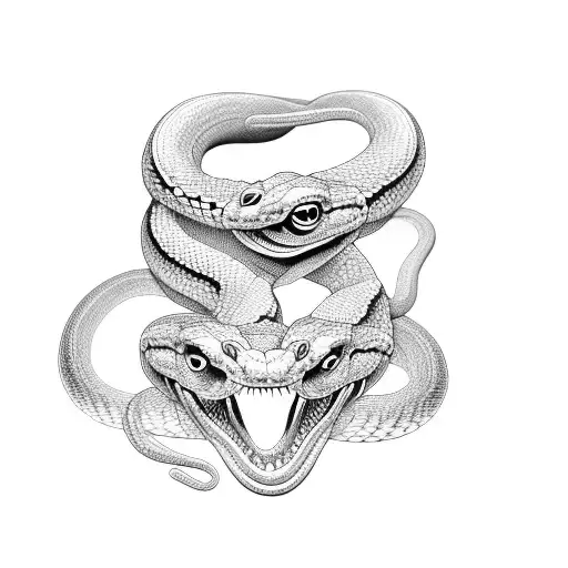 Two Headed Snake With One Body