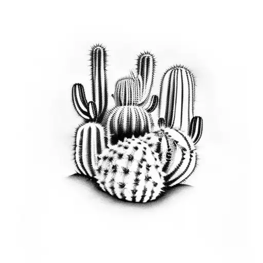 Western Cactus In Sunset