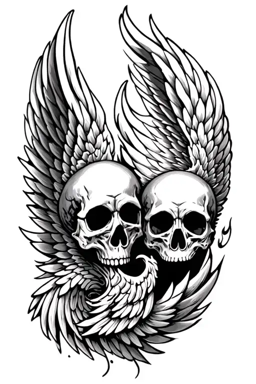 Wings Fire Skulls Representing Hope Through Dark Times