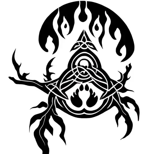 Celtic Tree Of Life With Bear Paw Print Inside