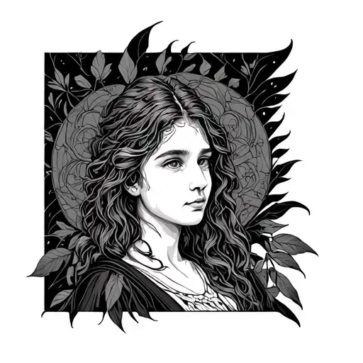 Hermione Grenger Fine Line Design With Lines And Shadows