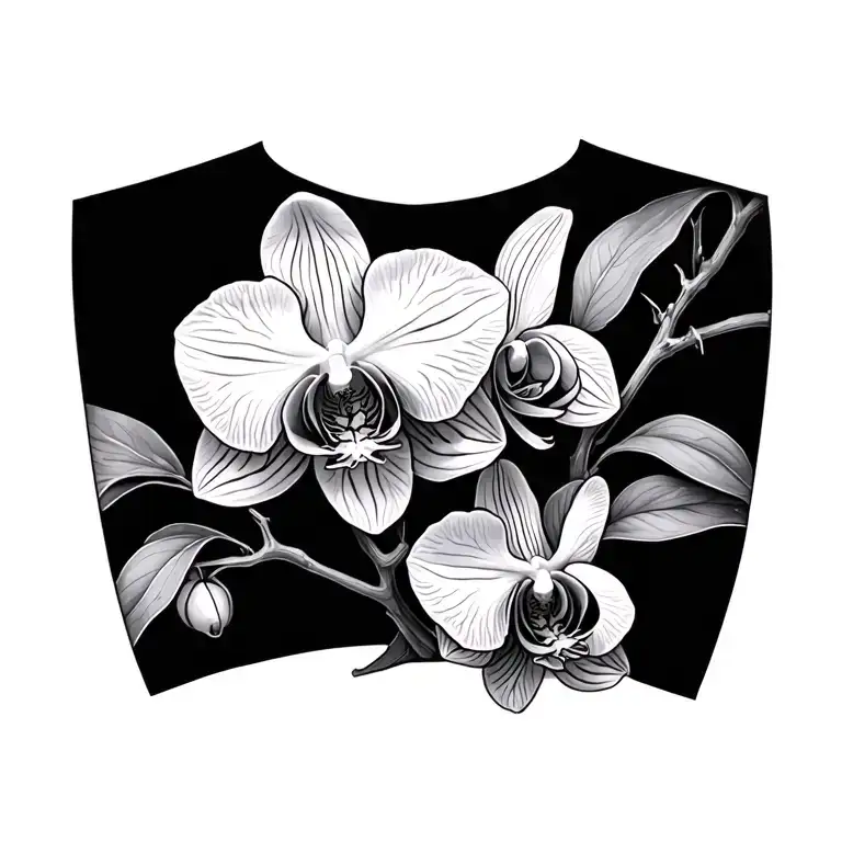 Orchid Branch On Chest