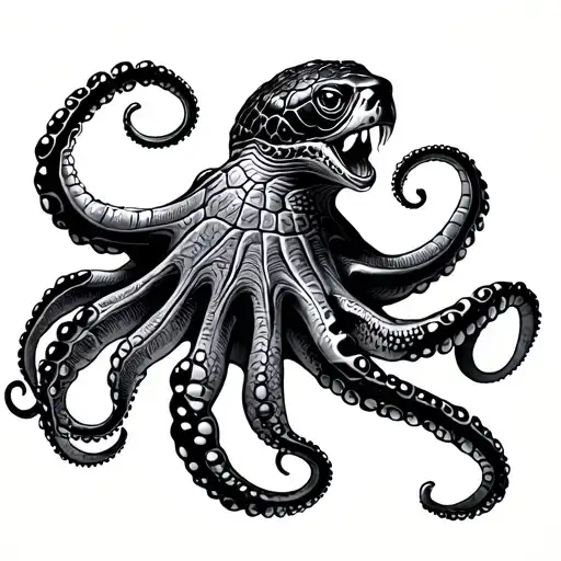 Octopus And Snapping Turtle Hand