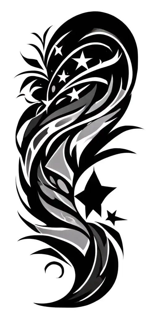 Tribal Inspired Design Combining Elements Like Stars