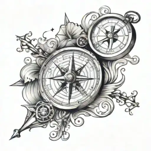 Compass With Dices Hanged