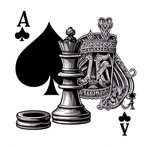 Ace Of Spades With King Chess Piece