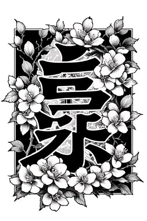 Japanese Tattoo Japanese Cherry Blossom And Japanese Symbol