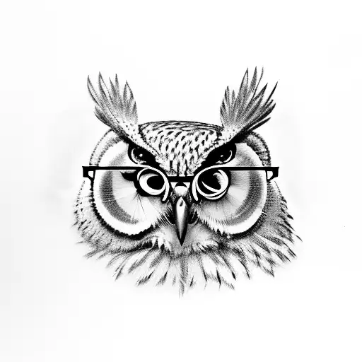 A Majestic Owl With Glasses Perched On A Fishing Rod