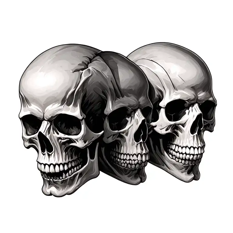 3 Human Skulls