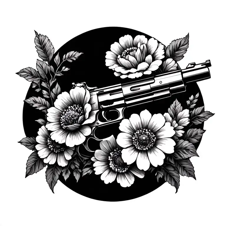 Gun With Flowers Coming