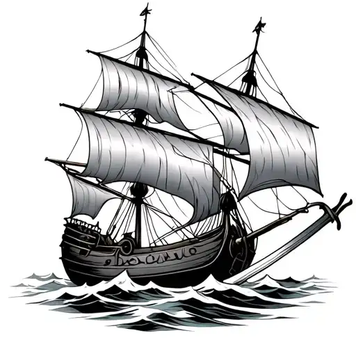 Old Sailing Vessel Samurai Sword Chopper