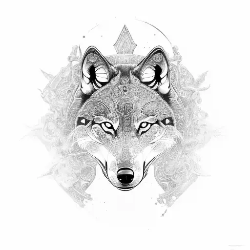 An Intricate Design Of Gaming Controllers And Rgb Lights Forming The Shape Of A Wolf's Head