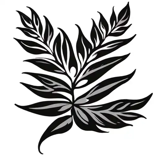 Laurel Leaf In Maori Style On The Knee