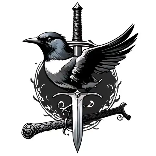 Swallow With Sword In Chest