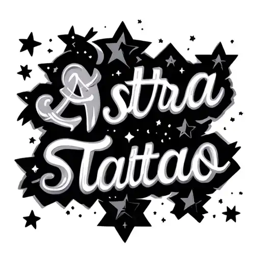 Astra Words And Galaxy Themed With 9 Stars