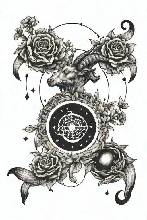 Capricorn Constellation Flower Planet Saturn Sea Goat Earth Sign