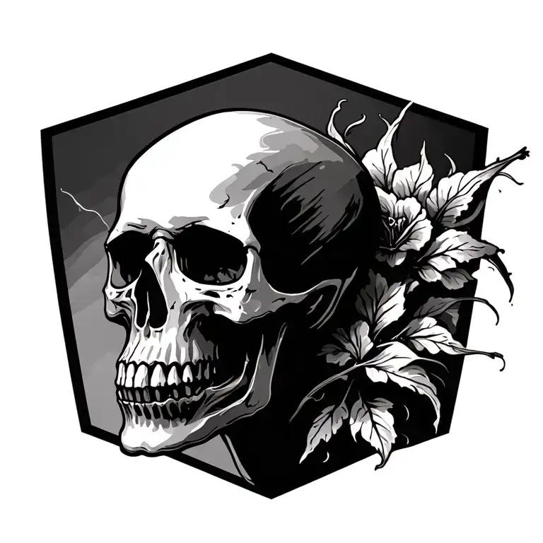 Side Profile Skull Gothic