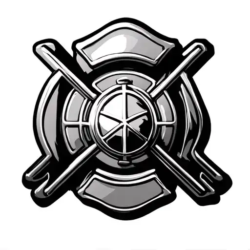 Firefighter Helmet Rescue Symbol Merging 2044 Badge