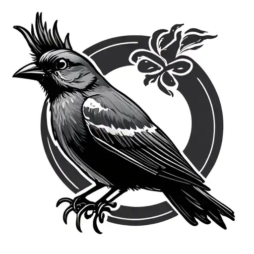 Bird Perched On The Sleep Token Logo