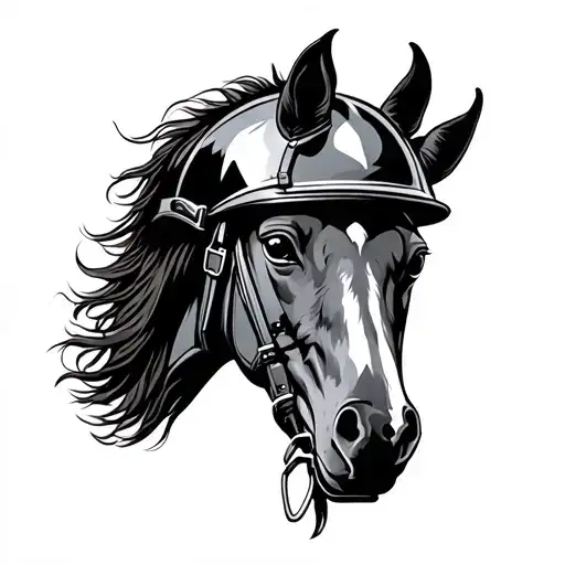 Horse And Army Helmet