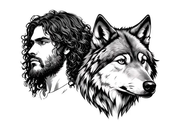 Peregrin Hank And Wolf Face