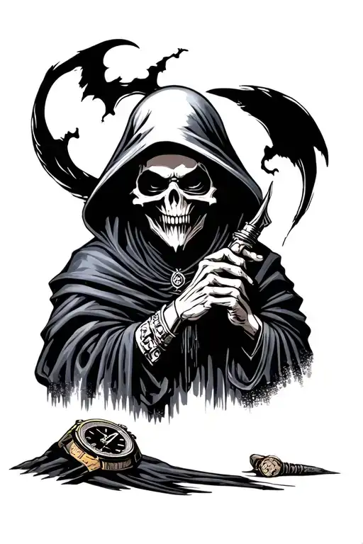 Grim Reaper Watching Armwatch