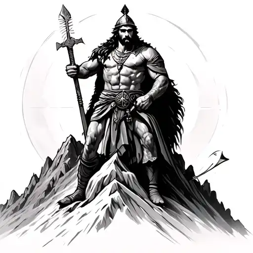 Joshua The Israel Warrior On Mountain Peak