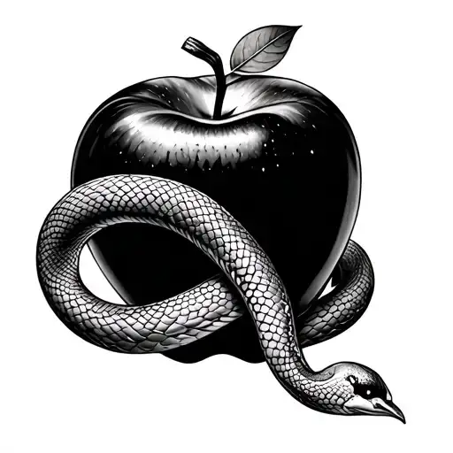 Infinity Shaped Snake Wrapping Apple