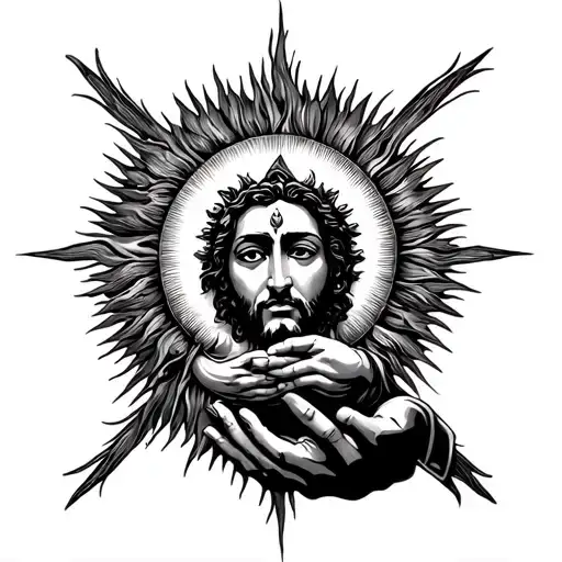 Sun And God Holding
