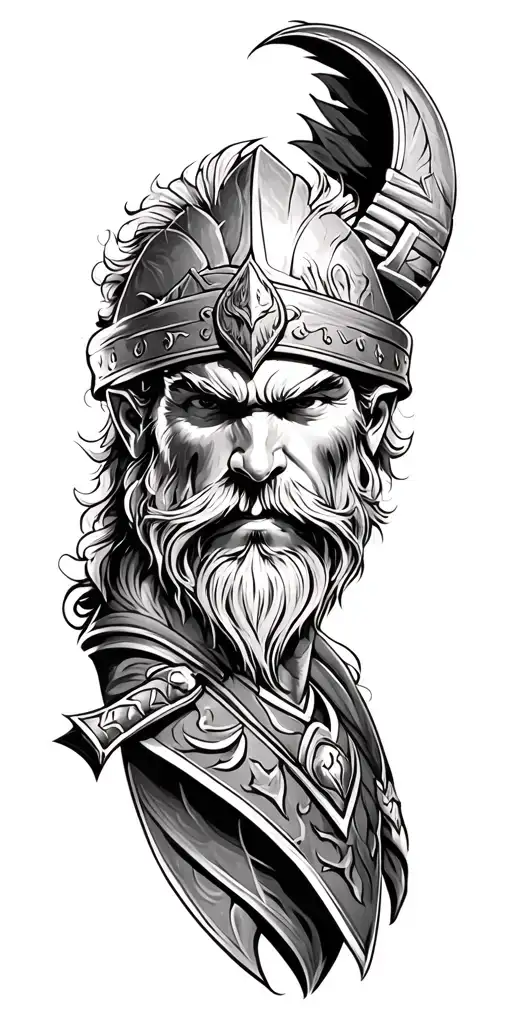 Viking Sleeve Tattoo Design Combining
