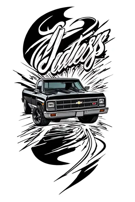 Squarebody Chevy Matte Black With Grey Interior Design