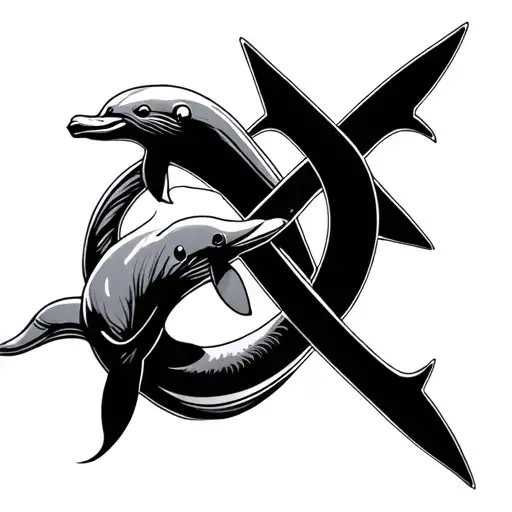 Cross With Dolphin In The Middle