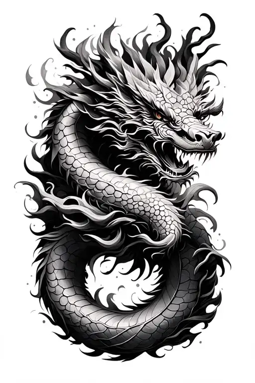 Autumn Leaf But Has Chinese Dragon Merged Together Representing