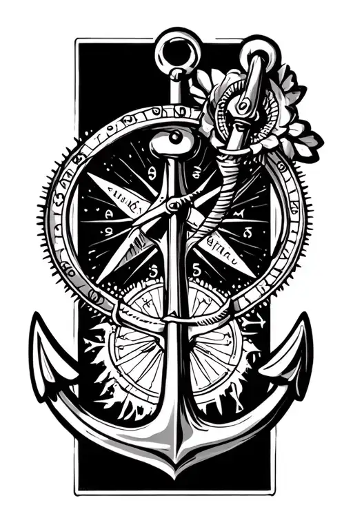 Traditional Compass And Anchor