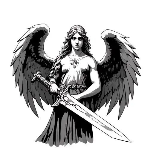 Angel Holding A Sword Mad
