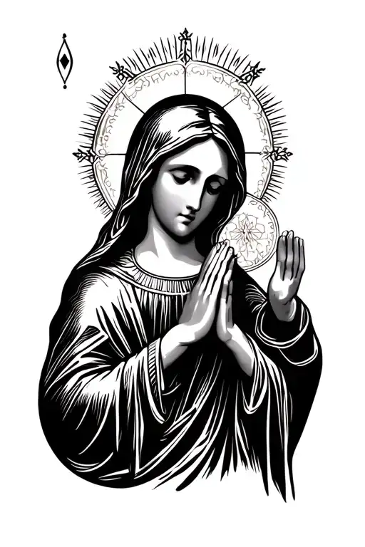 Cards With Virgin Mary Praying