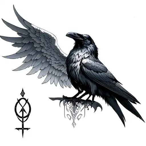 Angelwings And Raven And Rune