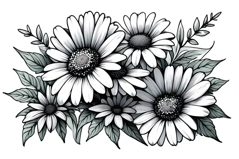 Daisy Flowers Foliage Sweet Peas