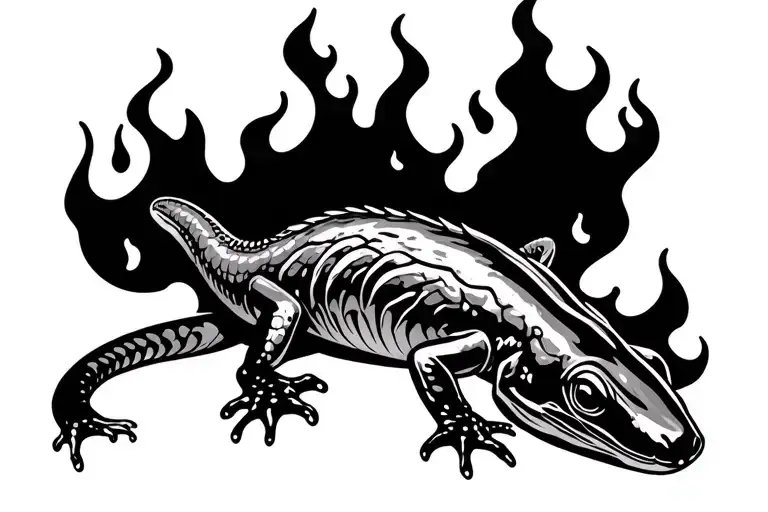 Salamander On Fire