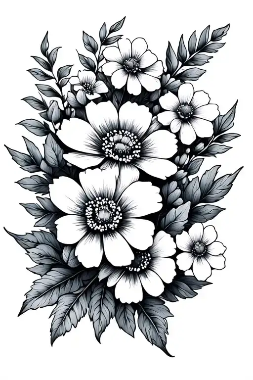 Dainty Flowers Country Linework