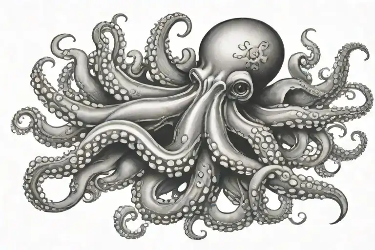 Octopus Wrapping Its Tentacles Around Neck