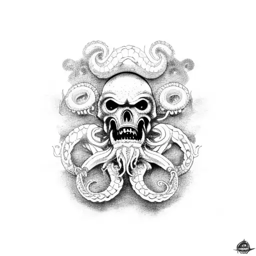 Kraken With Skulls And Pipes And Flanges