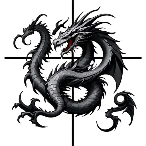 Dragon In The Shape Of Cross