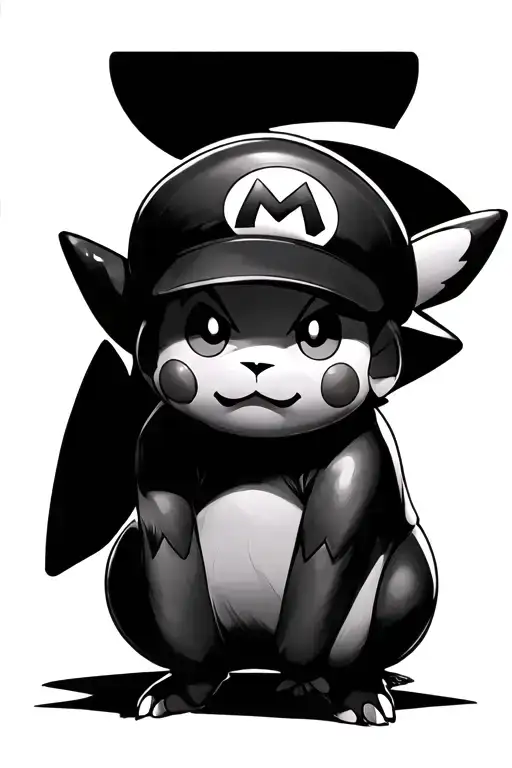 Pikachu Wearing Mario Hat