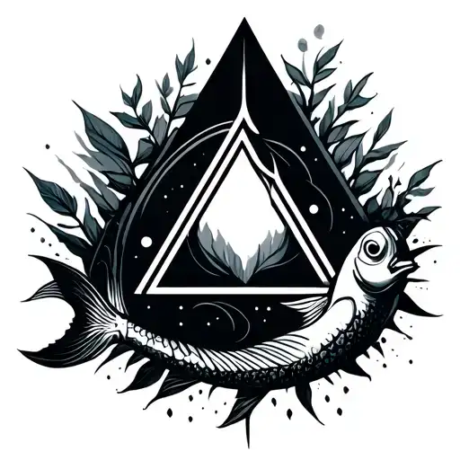 Upside Triangle With Pisces Symbol