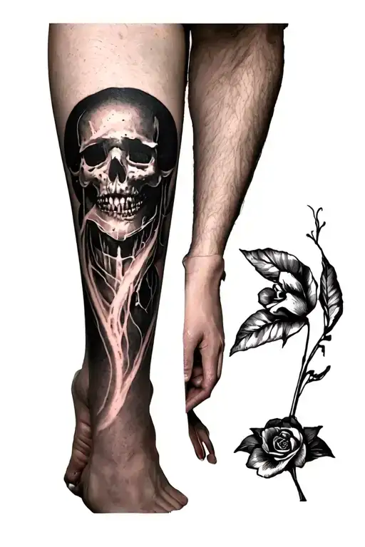 Tattoo On The Leg To Hide Scar