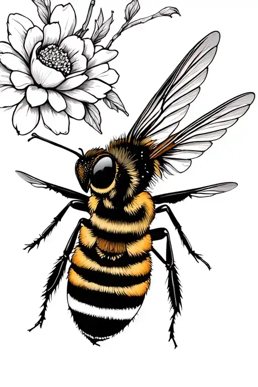 Bee And Hummingbird Sipping Nectar