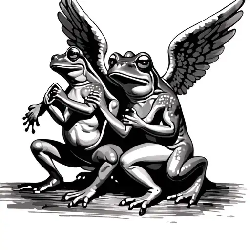 Frogs Playing As An Angel Band