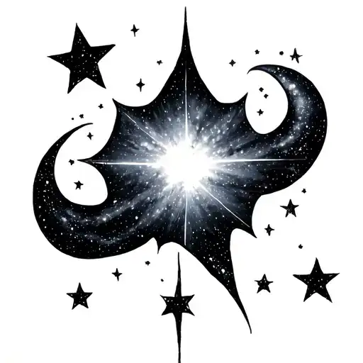 Galaxy Themed With 9 Stars In The Shape Of An A