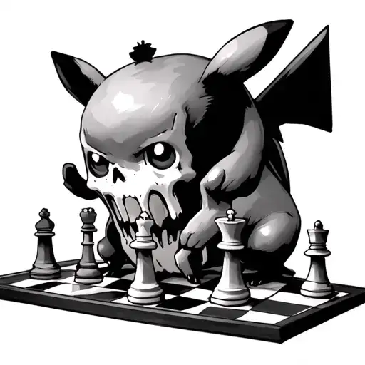 Pikachu Playing Chess With Death